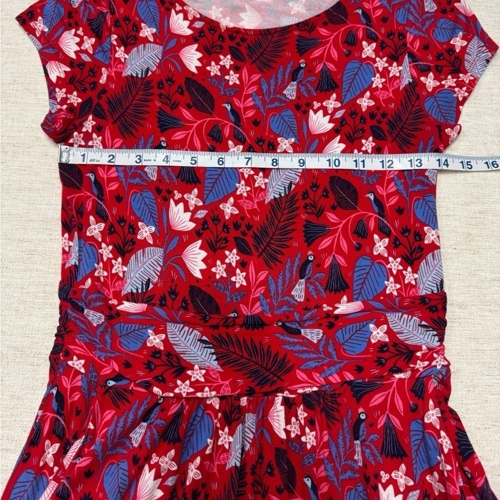Floral Red and Blue Dress - Picture 3 of 7